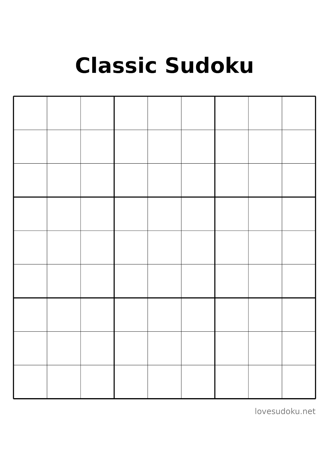 sudoku grid blank